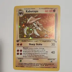 Pokemon Kabutops 1st Edition Fossil Holo Rare 9/62 60 HP (English) - Image 1