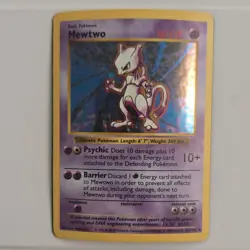 Pokemon Mewtwo Base Set Shadowless Holo Rare 10/102 Unlimited 60 HP 1999 Wizards - Image 1