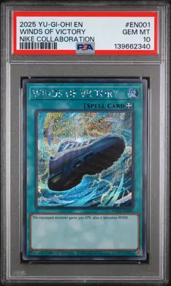 2025 YU-GI-OH! NIKE COLLABORATION #EN001 WINDS OF VICTORY PSA 10 - Image 1