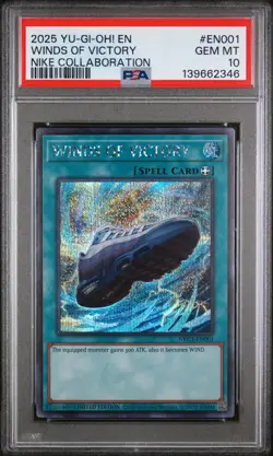 2025 YU-GI-OH! NIKE COLLABORATION #EN001 WINDS OF VICTORY PSA 10 - Image 1