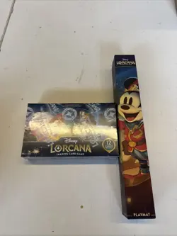 Disney Lorcana: Whispers in the Well Booster Box + Mickey Brave Prince Playmat - Image 1