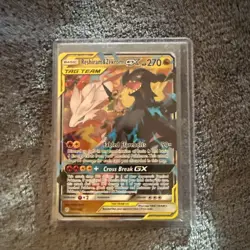 Reshiram & Zekrom GX 157/236 Pokemon Sm-Cosmic Eclipse Full art chase card - Image 1