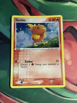 Torchic 017 Nintendo Promo Pokemon Card 2004 Holo Black Star Rare HP SWIRL - Image 2