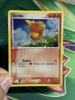 Torchic 017 Nintendo Promo Pokemon Card 2004 Holo Black Star Rare HP SWIRL - Image 3
