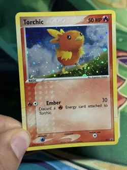 Torchic 017 Nintendo Promo Pokemon Card 2004 Holo Black Star Rare HP SWIRL - Image 4