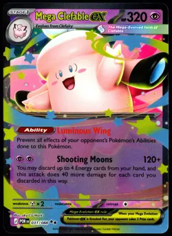 Pokemon TCG Mega Clefable ex 031/088 2026 Perfect Order Double Rare Card - NM - Image 1