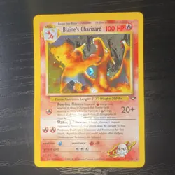 Blaine's Charizard 2/132 Gym Challenge Holo Rare Card Damaged - Image 1