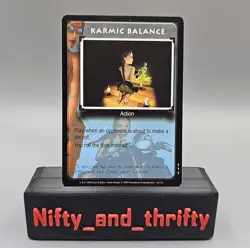 TOMB RAIDER CCG karmic balance 1999 #212 lara croft Premier Edition PROMO card - Image 1