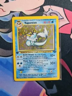 Vaporeon 12/64 Jungle Holo Authentic Pokemon Card LP Condition - Image 1