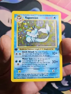 Vaporeon 12/64 Jungle Holo Authentic Pokemon Card LP Condition - Image 4