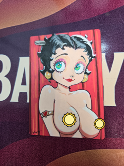MTG, Swamp, Betty Boop, Waifu Alter Hand Painted by BAZAYO, 18+ Custom Art Card - Image 1