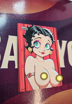 MTG, Swamp, Betty Boop, Waifu Alter Hand Painted by BAZAYO, 18+ Custom Art Card - Image 2
