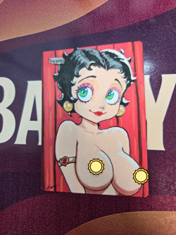 MTG, Swamp, Betty Boop, Waifu Alter Hand Painted by BAZAYO, 18+ Custom Art Card - Image 3