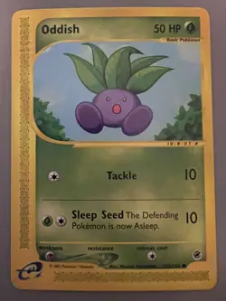 POKEMON EXPEDITION BASE SET E-READER ODDISH CARD 122/165 - Image 1