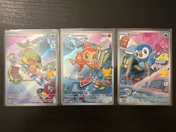 Pokemon First Partner Illustration Turtwig Chimchar Piplup Promos - Image 1