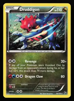 Druddigon 70/106 Cosmos Holo Rare XY Flashfire Pokemon Card - Image 1