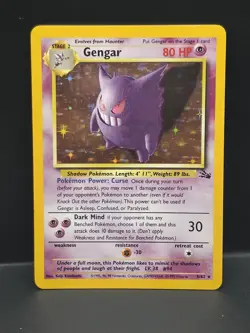 Pokemon TCG Gengar Fossil Holo Card 5/62 Unlimited Rare Vintage WOTC - Image 1