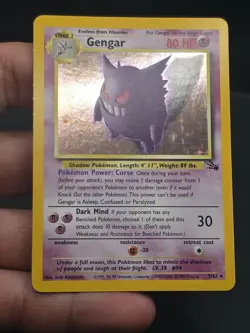 Pokemon TCG Gengar Fossil Holo Card 5/62 Unlimited Rare Vintage WOTC - Image 2