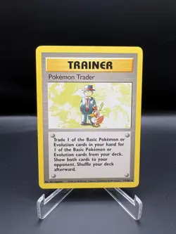 Pokemon TCG Base Set Rare Trainer Pokemon Trader 77/102 LP - Image 1