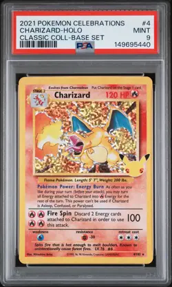 Charizard Holo 4 Celebrations Classic Collection Pokemon PSA 9 - Image 1