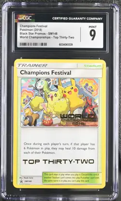Pokemon Champions Festival 2018 World Champs. TOP THIRTY-TWO Promo SM148 CGC 9 - Image 1