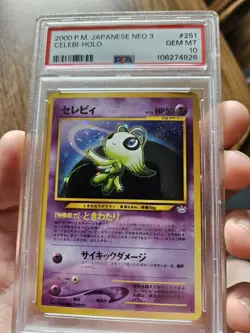 2000 Pokemon Japanese Neo 3 Awakening Legends Celebi #252 SWIRL PSA 10 Gem Mint - Image 1