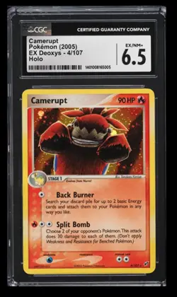 2005 Pokemon EX Deoxys Camerupt CGC 6.5 English #4/107 Holo Rare - Image 1