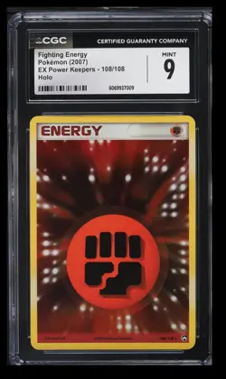 2007 Pokemon EX Power Keepers Fighting Energy CGC 9 English #108/108 Holo - Image 1