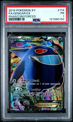 Pokemon Phantom Forces Gengar EX 114/119 Ultra Rare PSA 1 (POP 167) - Image 1