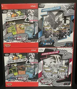 SAMS CLUB POKEMON 1 BLACK BOLT 1 WHITE FLARE BINDER & POSTER COLLECTION SET OF 2 - Image 1