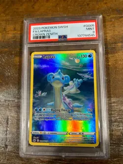 POKEMON 2023 SWSH Crown Zenith Full Art LAPRAS #GG05 PSA 9 Mint RARE - Image 1