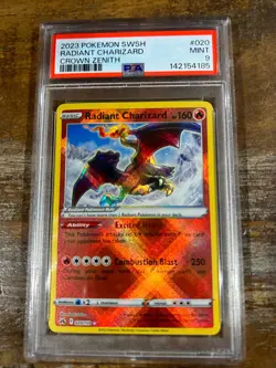 POKEMON 2023 Sword Shield Crown Zenith RADIANT CHARIZARD #020 PSA 9 RARE 3 - Image 1