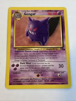 Pokemon TCG Gengar 20/62 Fossil Non-Holo Rare NmU - Image 1