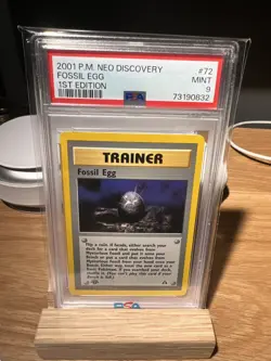 2001 Pokemon Neo Discovery 1st Edition Fossil Egg 72/75 PSA 9 Mint - Image 1