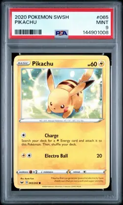 2020 Pokemon Sword & Shield 065 PIKACHU PSA 9 MINT - Image 1