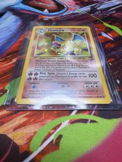 Pokemon Charizard 4/130 Base Set 2 Holo Rare English LP Half Swirl On Top - Image 3