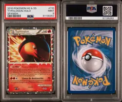 *PSA 9* Typhlosion Prime 2010 Pokemon HeartGold & SoulSilver Spanish #110 Holo - Image 3