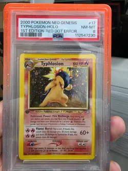 Pokemon Neo Genesis Typhlosion-Holo 1st Edition Red Dot Error PSA 8 POP 4 - Image 1