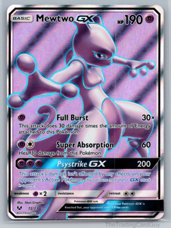 Mewtwo GX 72/73 Full Art Sun & Moon Shining Legends 2017 Pokemon TCG Card NM 002 - Image 1