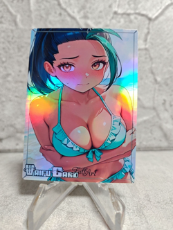 Nemona Trading Card Waifu Goddess Story Anime Girl holo Karte Manga Full Art - Image 1