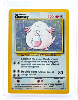 1999 Chansey Base Set 3/102 Holo Rare Vintage Pokemon Card LP+ - Image 1