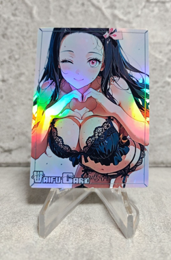 Nezuko Trading Card Waifu Goddess Story Anime Girl holo Karte Manga Full Art - Image 1