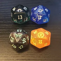 Lot of 4 Magic The Gathering Oversized D20 Spindown Dice - Image 1