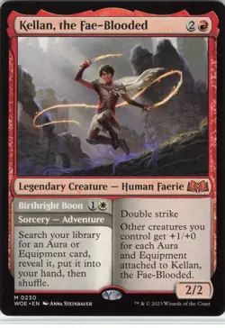 Magic: The Gathering 2023 Wilds of Eldraine Kellan, the Fae-Blooded #230 - Image 1