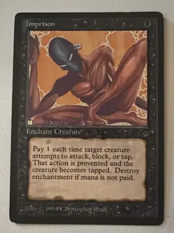 Magic the Gathering MTG L egends-Rare-BannedImprison LP (Beta Bob) - Image 1