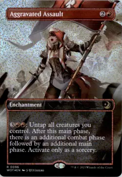 Aggravated Assault (Anime Borderless) (Confetti Foil) Wilds of Eldraine: Foil NM - Image 1