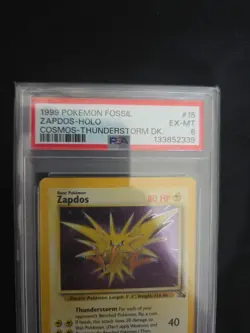 1999 Pokemon Fossil Zapdos PSA 6 #15/62 Rare Holo - Image 3