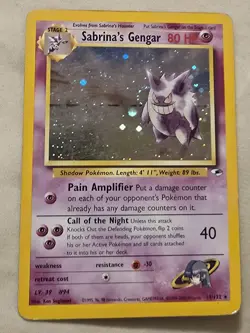 Pokemon TCG Sabrina's Gengar Gym Challenge Holo Card 14/132 Vintage *Swirl* MP 2 - Image 1