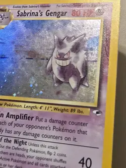 Pokemon TCG Sabrina's Gengar Gym Challenge Holo Card 14/132 Vintage *Swirl* MP 2 - Image 2