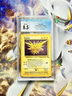 1999 Pokemon Fossil Unlimited ZAPDOS - 15/62 - Holo - CGC 8.5 NM/Mint+ - Image 1